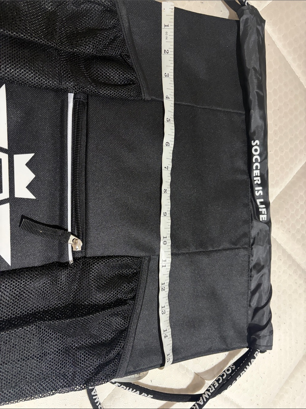 Soccerware Black Drawstring Backpack - - Picture 3 of 6